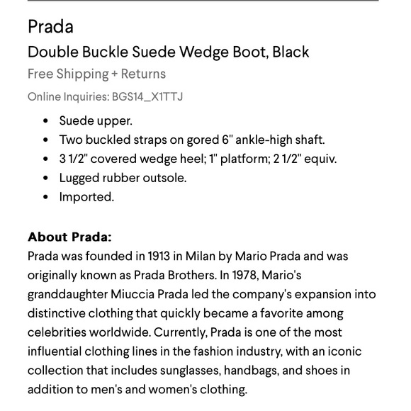 PRADA Black Suede Double Buckle Wedge Ankle Booties Boots - Picture 10 of 13